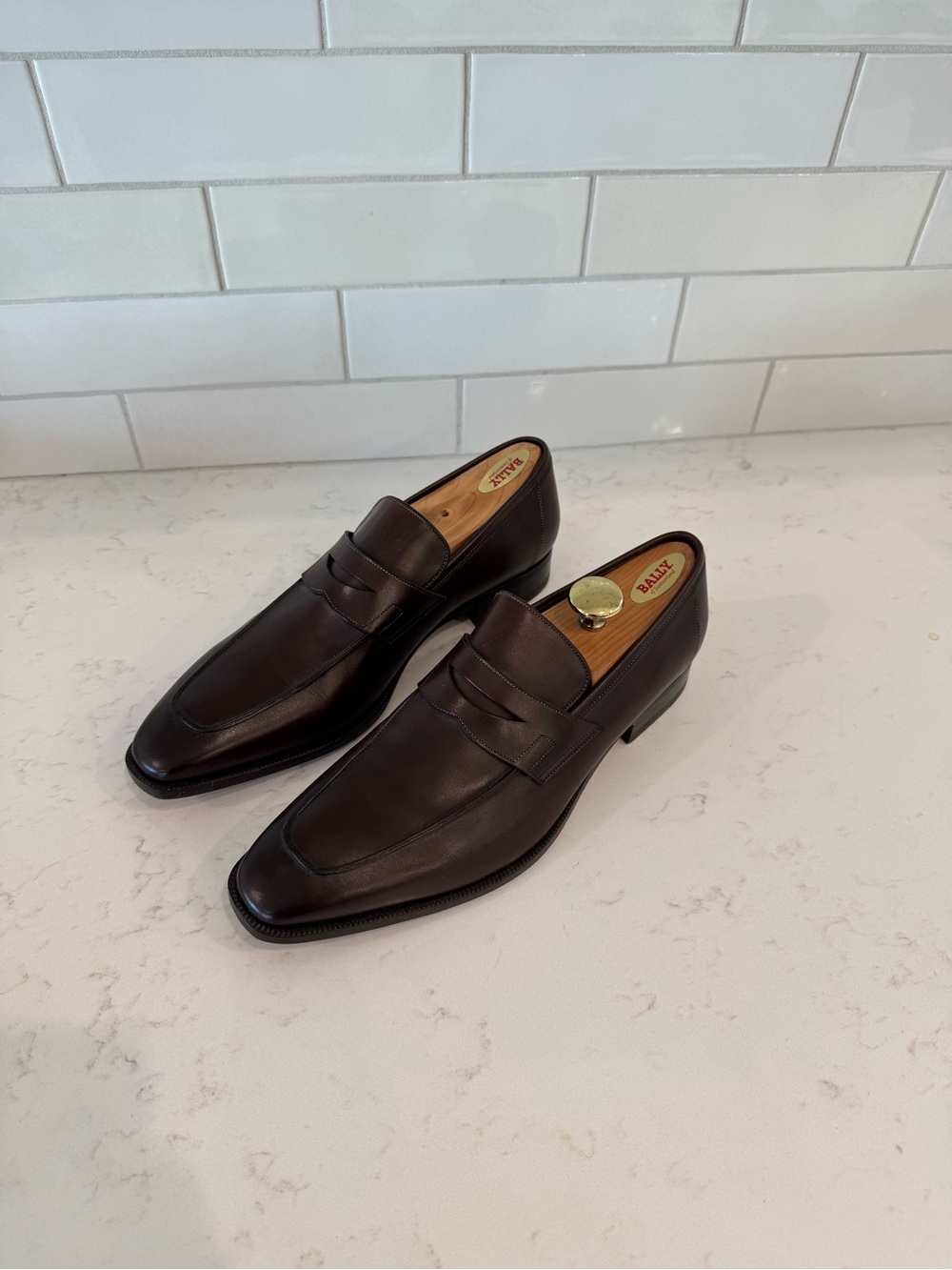 Santoni Men's Brown Leather Loafers